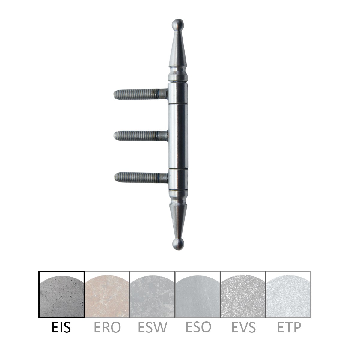 Einbohrband 143mm, Rolle 13mm, Eisen roh, Denkmalzierkopf Serie EB098